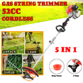 thumbnail image 1 of Floseru Backpack String Trimmer,Cordless 52CC 2 Stroke Petrol Pole Hedge Trimmer Chain Saw Brush Cutter with Guard Accessories for Garden and Yard from US Fast Arrival, 1 of 9