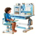 thumbnail image 1 of Floseru Desk for Kids, Kids Desk and Chair Set Height Adjustable for Girls, Kid Study Table and Chair Set with Widened Desktop Storage Drawer, 1 of 9