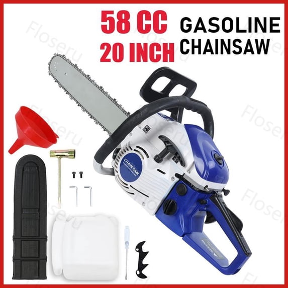 Floseru Gas Chainsaw,58-cc, 2-Cycle Engine, 20 Inch Chainsaw with Automatic Oiler, For Wood Cutting and Tree Pruning