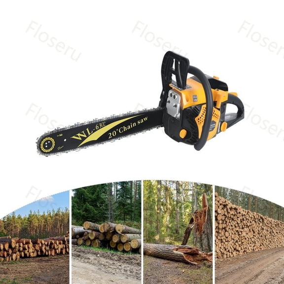 Floseru Gas Chainsaw 63CC 20 Inch Professional Powerful 2-Stroke Engine for Tree Cutting, Logging and Firewood