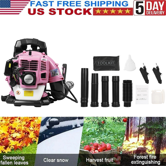 Floseru Gas Leaf Blower, 52CC 1.7HP 2-Cycle Backpack Leaf Blower, 550CFM , 200MPH , Powerful Clearing Performance and Ergonomic Harness System