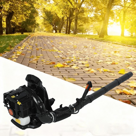 Floseru Gas Powered Backpack Leaf Blower  52CC 2 Stroke Engine, 550 CFM & 200 MPH for Heavy Duty Commercial Lawn Care, Wet Leaf & Debris Removal