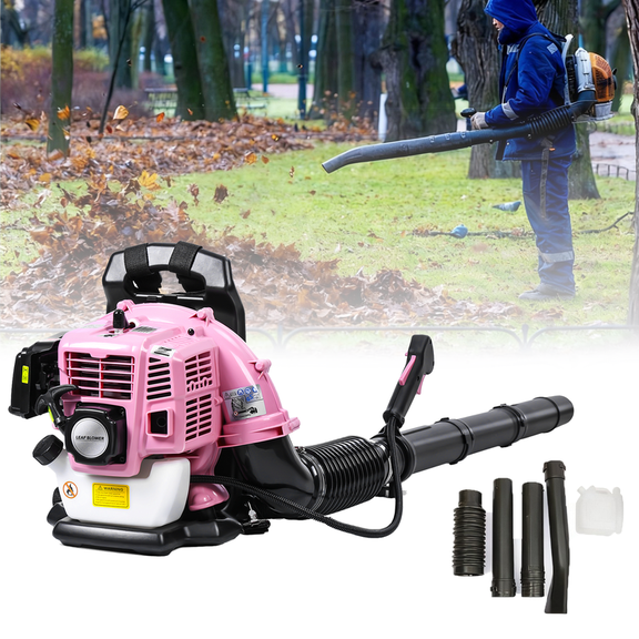 Floseru Gas Powered Backpack Leaf Blower – 52CC 2 Stroke Engine, 550CFM & 200MPH for Heavy Duty Commercial Lawn Care, Wet Leaf & Debris Removal