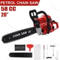 thumbnail image 1 of Floseru Gas Powered Chainsaw 58cc 2-Cycle Chain Saw 20 Inch Guide Bar Cordless Chainsaw Gasoline for Cutting Forest Wood Garden Trimming Tools, 1 of 7