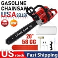 thumbnail image 1 of Floseru Gas Powered Chainsaw 58cc 2-Cycle Chain Saw 20 Inch Guide Bar Cordless Chainsaw Gasoline for Cutting Forest Wood Garden Trimming Tools, 1 of 8