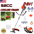 thumbnail image 1 of Floseru Gas Weed Eater, 52CC 2-Stroke Weed Wacker Gas Powered, 2 in 1 Multi-Functional String/Grass Trimmer, Brush Cutter for Gardening Shipping from USA Fast Arrival, 1 of 10