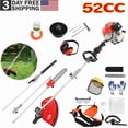 thumbnail image 1 of Floseru Gas Weed Wacker 5 in 1 Lawn String Trimmer/Edger Gas Powe 52cc Strong Powerful Full Functioning Guard Accessories Cordless Hedge Trimmer Brush Cutter Handheld Weed Eater for Lawn Garden Yard, 1 of 10