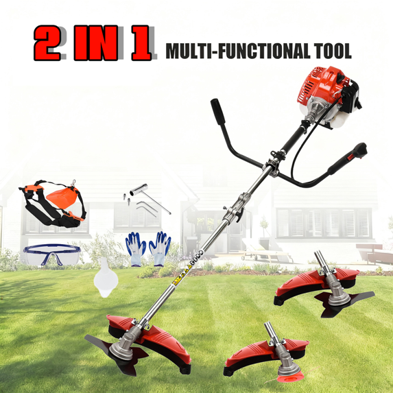 Floseru Gas Weed Wacker, 52cc 2-Stroke Grass Trimmer Petrol String Trimmer, Gas Powe Lawn Trimmers Strong Powerful Weed Eater Full Functioning Garden Tool for Home Yard Garden