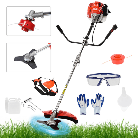 Floseru Gas Weed Wacker Cordless 2 in 1 String Trimmer, 52cc 2 Cycle Weed Eater with Anti-Slip Handle Brush Cutter Garden Tools Edger Lawn Tool