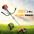thumbnail image 1 of Floseru Gas Weed Wacker Cordless 2 in 1 String Trimmer, 52cc 2 Cycle Weed Eater with Anti-Slip Handle Brush Cutter Garden Tools Edger Lawn Tool, 1 of 10