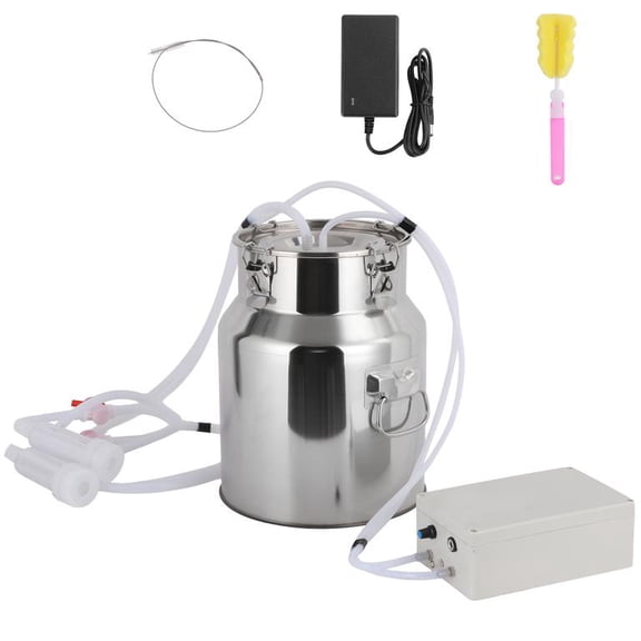 Floseru Goat Milking Machine 110V-240V, Automatic Overflow Protection with Audio Alert, Reinforced Silicone Milk Tubes with Copper Connectors, 10 x 10 x 12 Inch