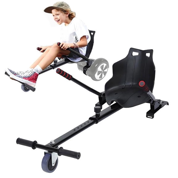 Floseru Hoverboard Go Kart Frame, Adjustable Length 27-39 Inch, 360 Front Swivel Wheel, Rear Drive, for 6.5-10 Inch Hoverboards, Black Camouflage