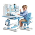 thumbnail image 1 of Floseru Kid Functional Desk and Chair Set, Height Adjustable Ergonomic Kids Art Table and Chair with Tiltable Desktop, Storage Drawer, Bookshelf, Hand-Cranked Lift, Desk for Kids Bedroom 6-12, 1 of 6