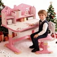 thumbnail image 1 of Floseru Kids Desk and Chair Set, Height Adjustable Children's Study Desk with Spacious Storage Drawer, Golden Distance Preventing Myopia Design for Kids, 1 of 9