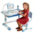 thumbnail image 1 of Floseru Kids Desk and Chair Set, Height Adjustable Kids Study Desk Chair Toddlers Writing Table with Tiltable Reading Stand, Bedroom Children Learning Table with Extra Large Drawer, 1 of 10