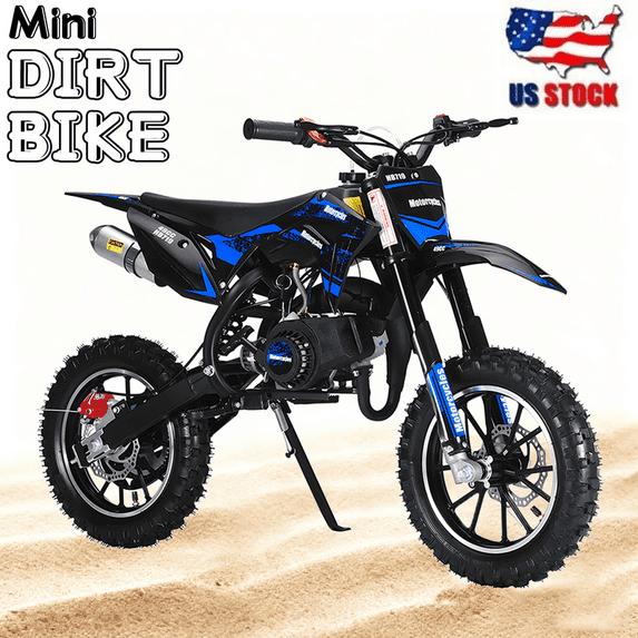 Floseru Kids Dirtbike Gas Pitbike, 2 Stroke Dirt Bike 49cc for Kids 6-12, Gas Dirtbike Gas Powered Dirt Bike Motorbike w/Dual Suspension & Dual Disc Brake