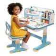 thumbnail image 1 of Floseru Kids Table and Chairs, Kids Desk and Chair Set School Desk with Chair Adjustable Kids Art Table with Widened Desktop, Book Clips and Storage Drawer, Multi Separation, 1 of 10