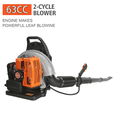 thumbnail image 1 of Floseru Leaf Blower - 63CC 665CFM 2 Cycle Backpack Gas Powered Blower, Grass Lawn Air Cooling Gasoline with Air-Cooled, Snow for Garden, 1 of 8