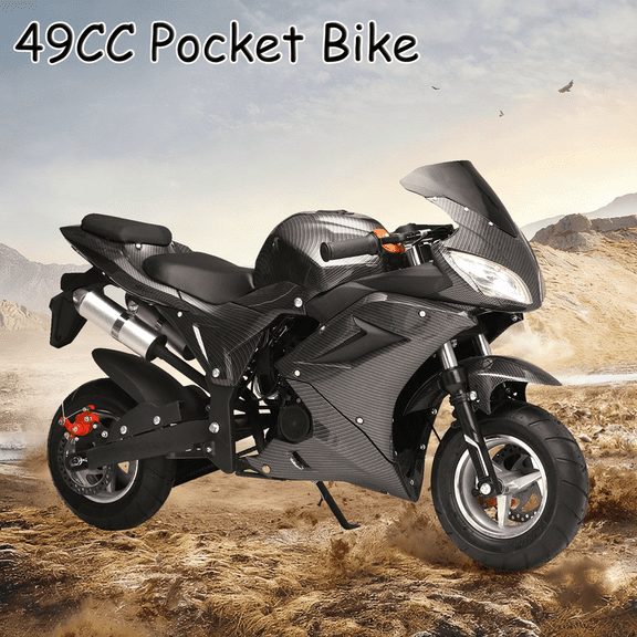 Floseru Mini Kids Motorcycle, 49CC 4-Stroke Gas Pocket Strong Power Dirt Bike for Kids 8-14, Max-Rider Weight 330 LBS, Mini Toy Bike for Children Boys, Girls