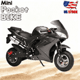 thumbnail image 1 of Floseru Mini Motorcycle Kids 49cc 4-Stroke Gas Pocket Motorbike Motorcycle Gas Pocket Bike Mini Motorcycle with Front Rear Disc Brakes, Racing Max Speed 25MPH Dual Headlights, 1 of 10