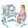 thumbnail image 1 of Floseru Talent Star Kids Desk and Chair Set,Adjustable Girls School Writing Study Table,Ergonomic Desk Chair with Large Writing Board Pull Out Drawer Book Stand, 1 of 10