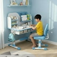 thumbnail image 1 of Floseru Upgraded Kid's Desk and Chair Set, Adjustable Children's Study Table with Bookshelf and Storage Drawer, 50-Degree Tiltable Desktop with Chair for Bedroom, 1 of 8