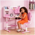 thumbnail image 1 of Floseru Upgraded Kid's Desk and Chair Set, Adjustable Children's Study Table with Bookshelf and Storage Drawer, 50-Degree Tiltable Desktop with Chair for Bedroom, 1 of 8