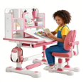thumbnail image 1 of Floseru Upgraded Kid's Desk and Chair Set, Adjustable Children's Study Table with Bookshelf and Storage Drawer, 50-Degree Tiltable Desktop with Chair for Bedroom, 1 of 10