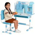 thumbnail image 1 of Floseru Upgraded Kids Desk and Chair Set, Height Adjustable Functional Desk and Chair Set for Kids 8-12, Study Table for Girls Boys, Writing Table, 1 of 8