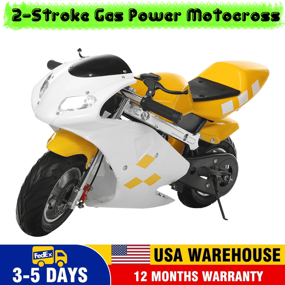 Floseru Youth Dirt Bike, 49cc Dirt Bike 4 Stroke, Mini Motorcycle Bikes with Front Rear Disc Brakes, Gas Motorcycle, Gas Bike with Dual Headlight, Racing Max Speed 20MPH
