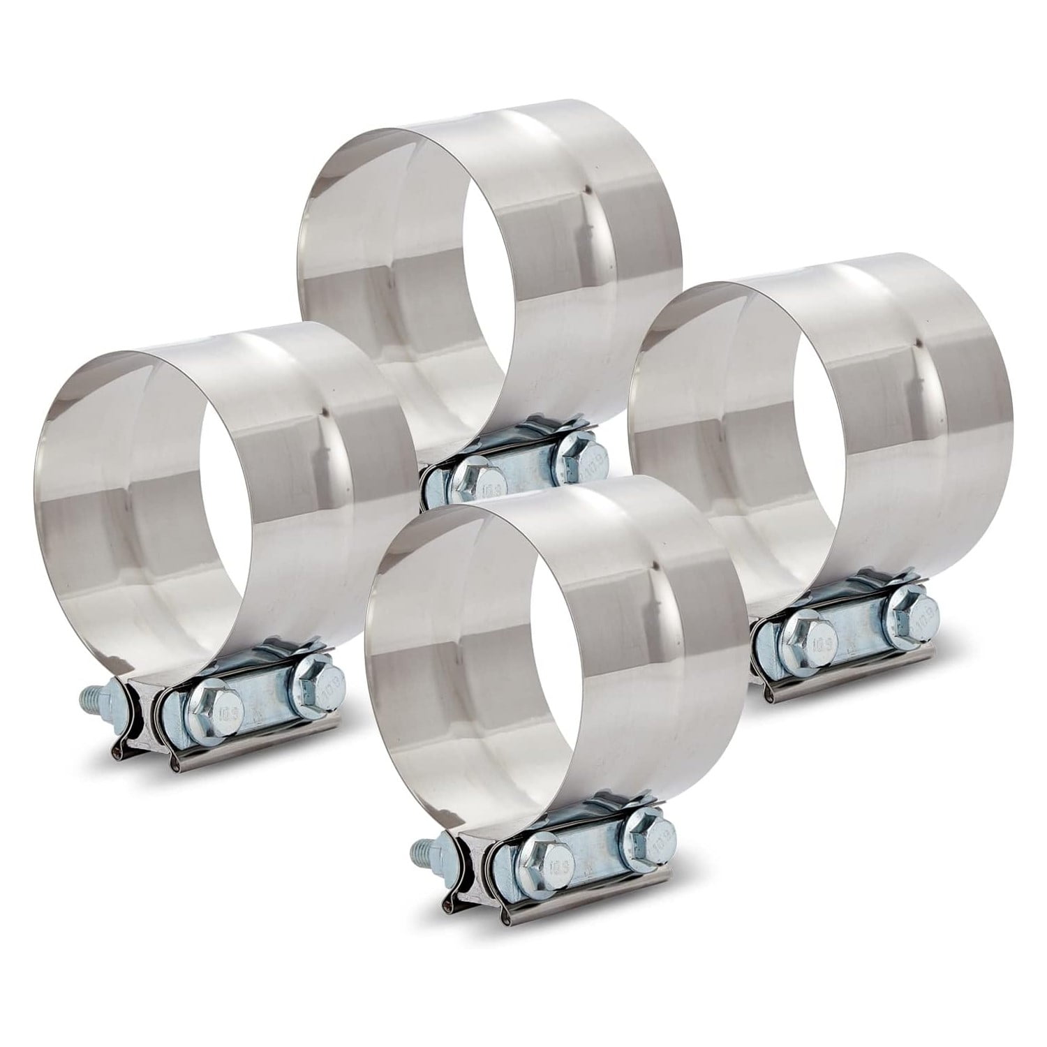 Floshine 5 inch Lap Joint Band Clamps,Exhaust Muffler Clamp 4 PCS，5