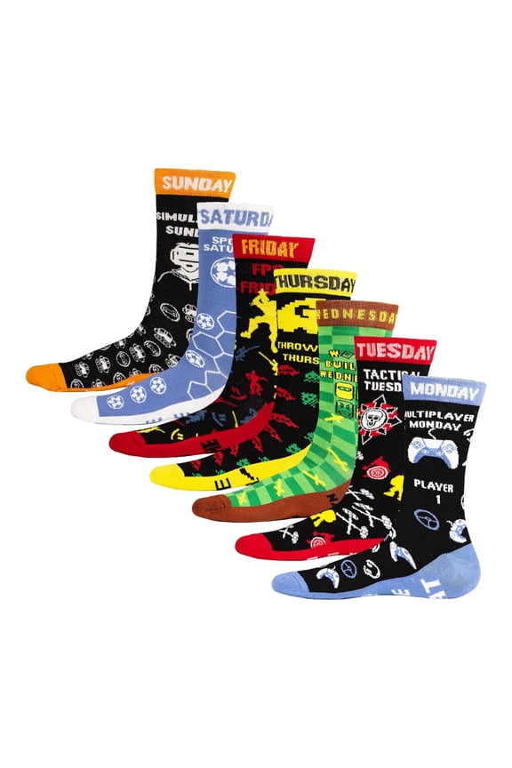 Mens Video Game Items Socks (Pack of 7)