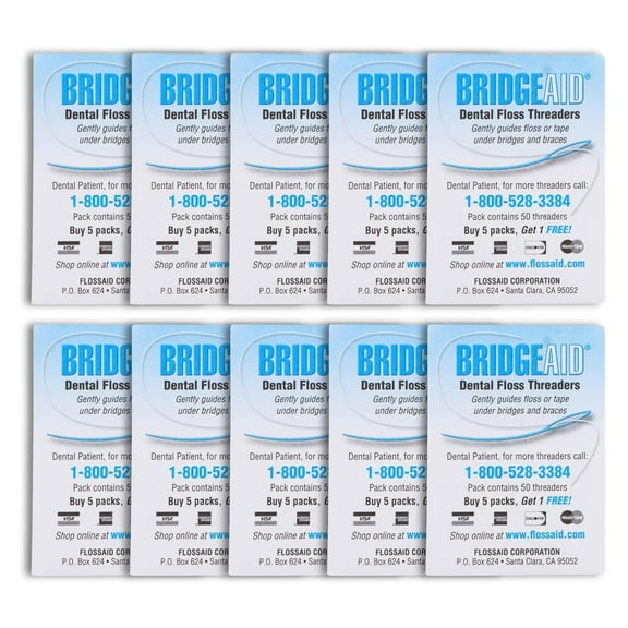 Floss Aid Bridge Aid Threaders 10 Packs of 10 (100)