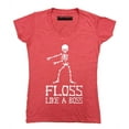 thumbnail image 1 of Floss Like A Boss Backpack Kid Dance Halloween Women's V-neck, XL, Heather Red, 1 of 2