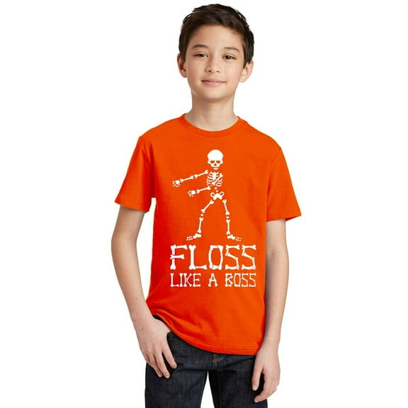 Floss Like A Boss Backpack Kid Dance Halloween Youth T-shirt, Youth M, Orange