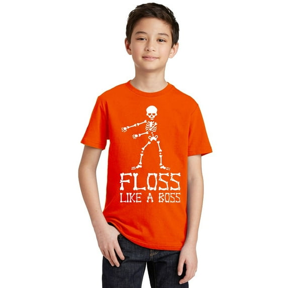 Floss Like A Boss Backpack Kid Dance Halloween Youth T-shirt, Youth S, Orange