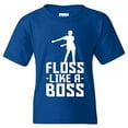 thumbnail image 1 of Floss Like A Boss - Flossin Dance Funny Emote Youth T Shirt - Medium - Royal, 1 of 6
