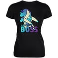 thumbnail image 1 of Floss Like A Boss Flossing Unicorn Dance Juniors Soft T Shirt Black SM, 1 of 1