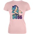 thumbnail image 1 of Floss Like A Boss Flossing Unicorn Dance Juniors Soft T Shirt Blush Pink LG, 1 of 1