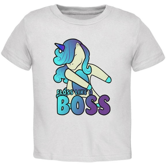 Floss Like A Boss Flossing Unicorn Dance Toddler T Shirt White 4T
