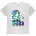 thumbnail image 1 of Floss Like A Boss Flossing Unicorn Dance Youth T Shirt White YLG, 1 of 1