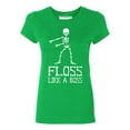 thumbnail image 1 of Floss Like A Boss Funny Dance Halloween Women's T-shirt, 2XL, Green, 1 of 2