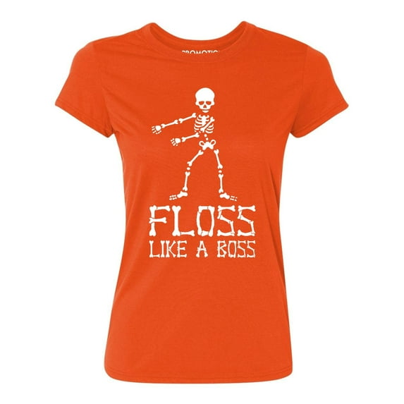 Floss Like A Boss Funny Dance Halloween Women's T-shirt, S, Orange