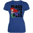 thumbnail image 1 of Floss Like A Boss Mermaid Juniors Soft T Shirt Royal X-LG, 1 of 1