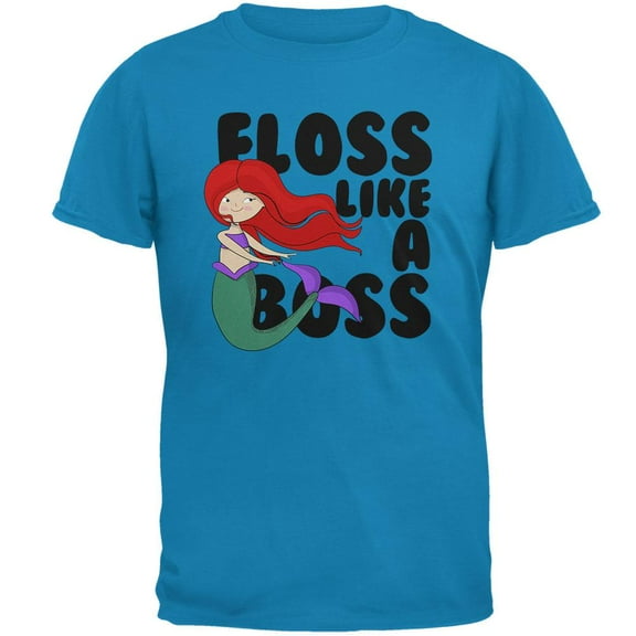 Floss Like A Boss Mermaid Mens T Shirt Sapphire MD