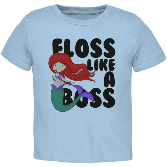 Floss Like A Boss Mermaid Toddler T Shirt Light Blue 2T