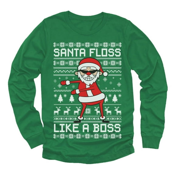 Tstars Floss Like a Boss Kids Funny Humor Holiday Shirts Christmas Gifts for Boy Youth Long Sleeve T-Shirt