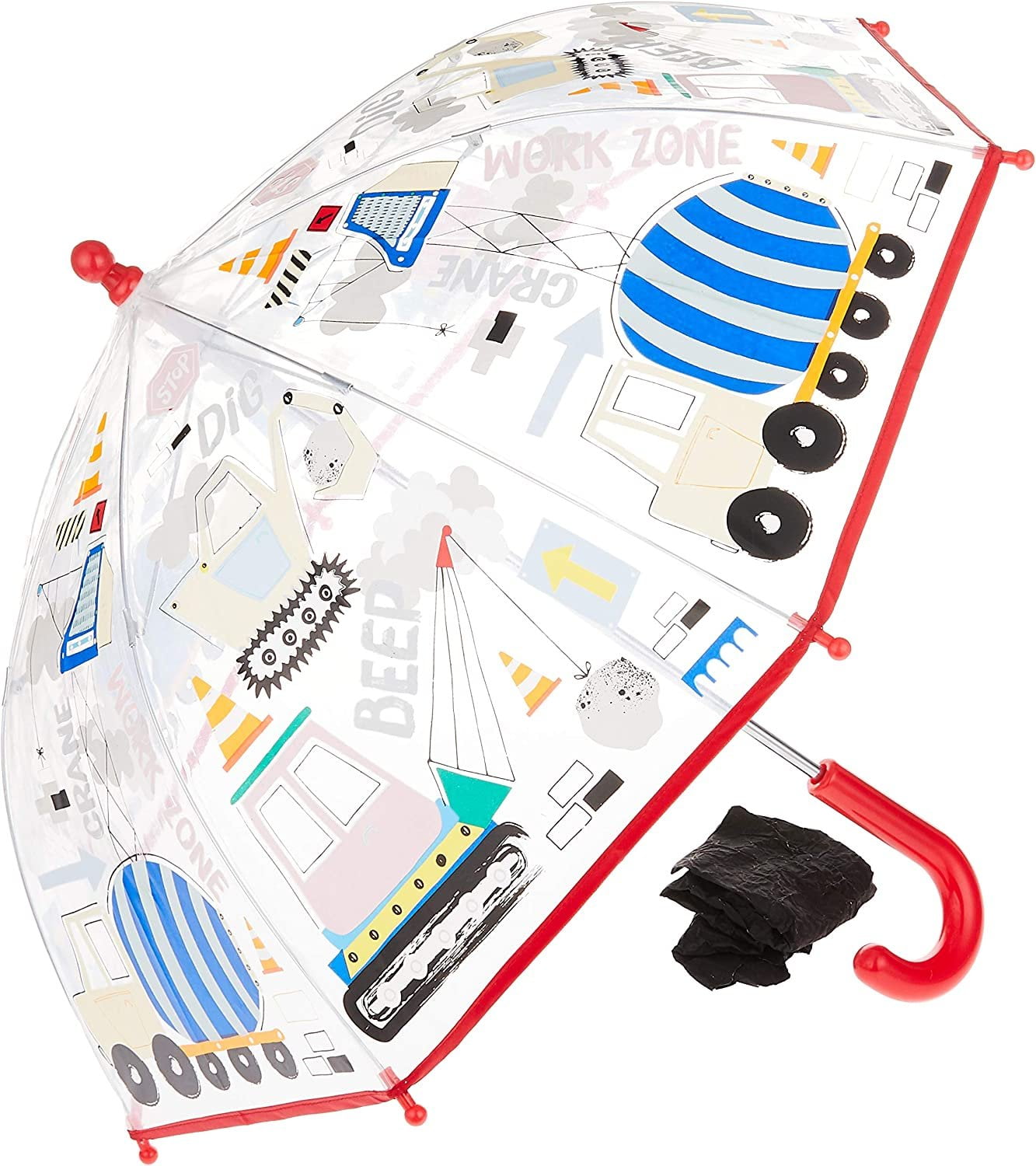 Floss & Rock Color Changing Umbrella Kids,  Construction Vehicles Umbrella
