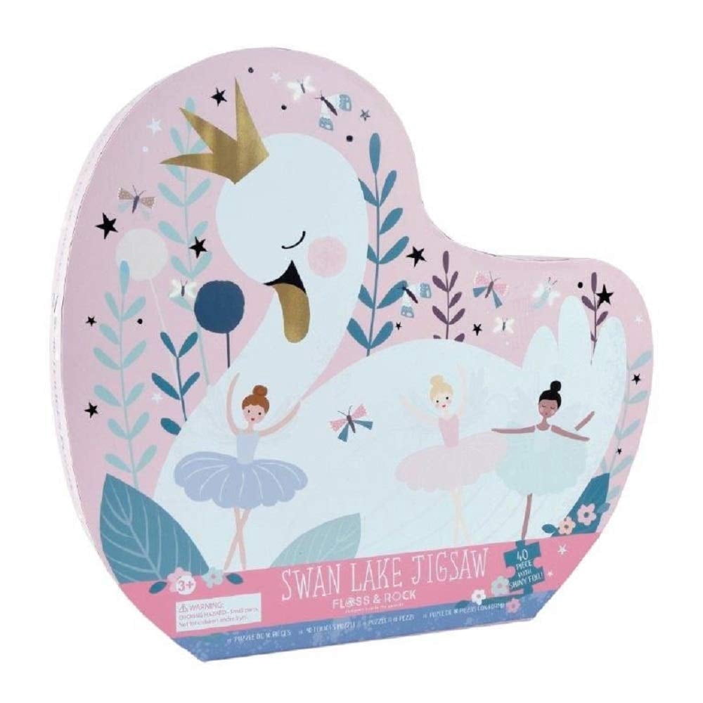List Shape Box Floss & Rock Enchanted Swan Shaped Jigsaw Puzzle – 40-Piece Kids Puzzle ...