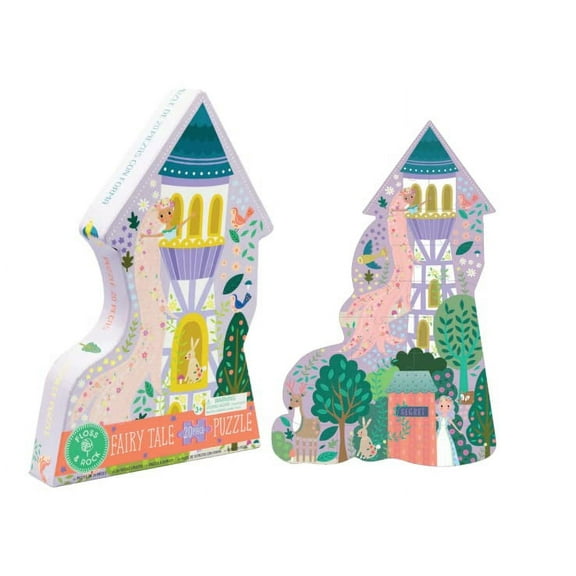 Floss & Rock Fairy Tale Castle Shaped Jigsaw Puzzle with Shaped Box, 20 Piece, 16.5 Inch